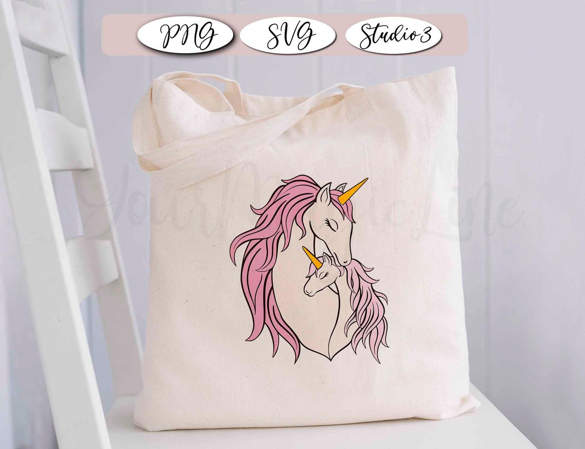 Download Sticker unicorn mom and baby family unicorn SVG PNG Cut | Etsy