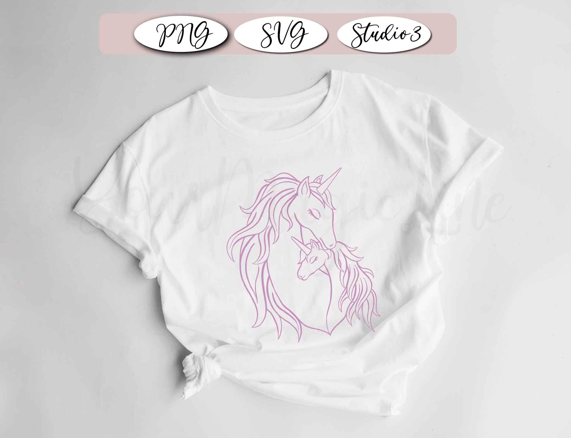 Download Sticker unicorn mom and baby family unicorn SVG PNG Cut | Etsy