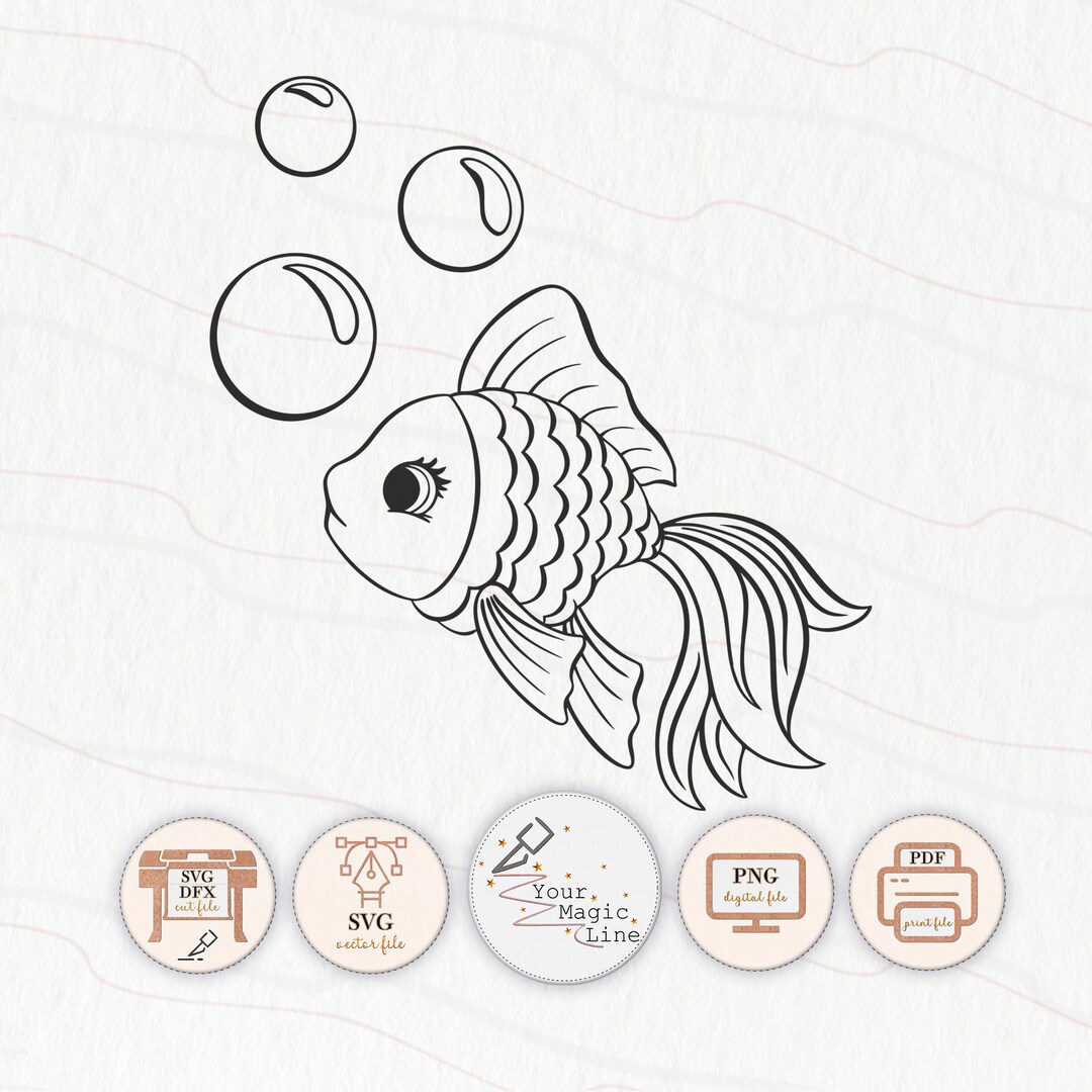Sticker Fish Cut and Print File SVG, DXF, PNG, Pdf - Etsy