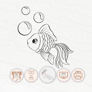 Sticker Fisch ausgeschnitten und Druckdatei SVG, DXF, PNG, pdf