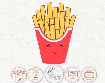 French fries cut and print file SVG, DXF, PNG, pdf