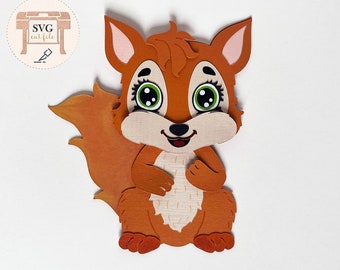 Paper baby squirrel SVG cut file