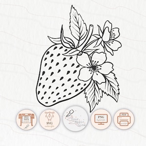 Fraise berry SVG, PNG, PDF, Studio, fichier pour découper camée et machine Cricut