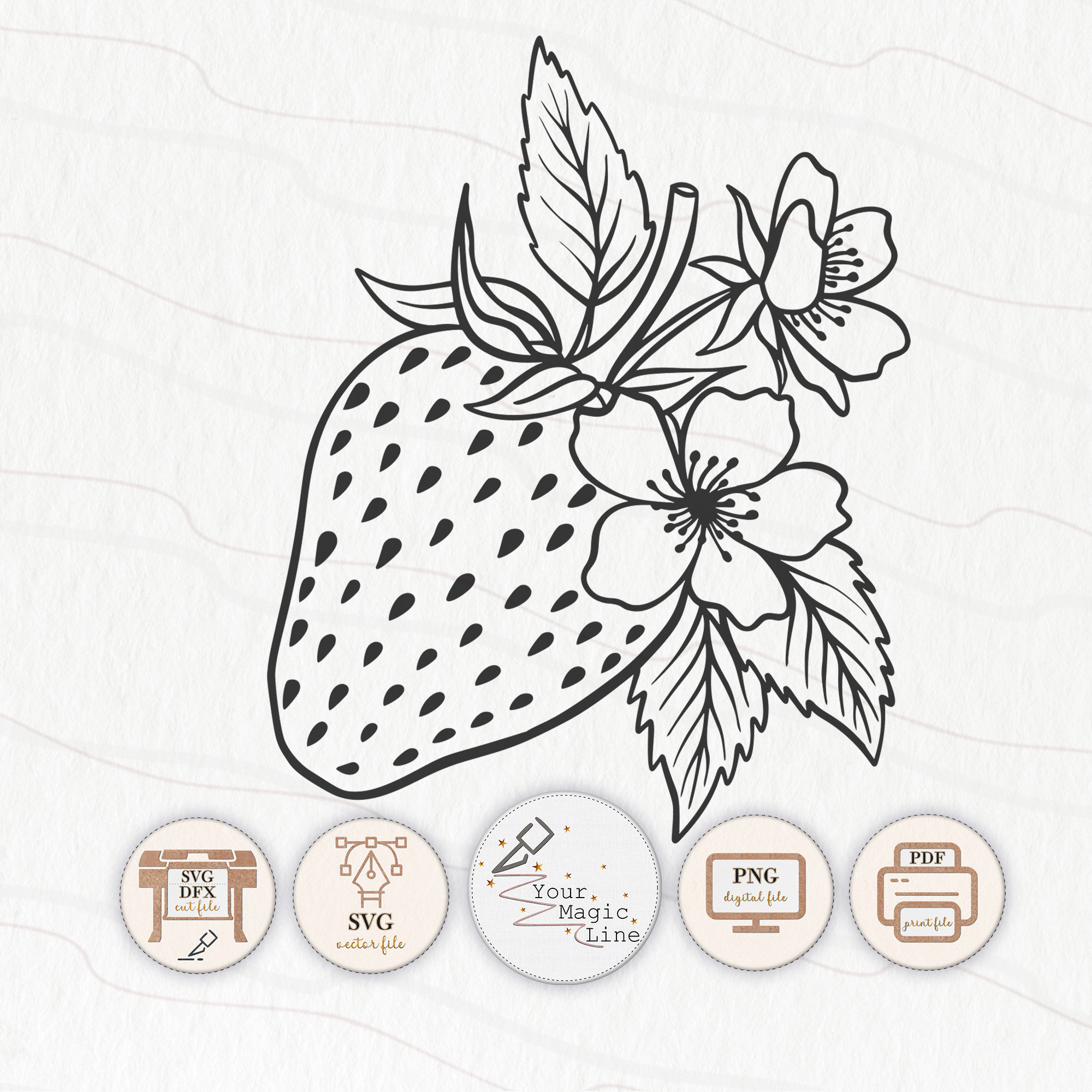 Strawberry berry SVG, PNG, PDF, Studio, File for cutting Cameo and Cricut machine