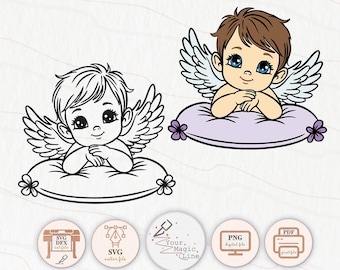 Baby Angel cut file SVG, DXF, PNG
