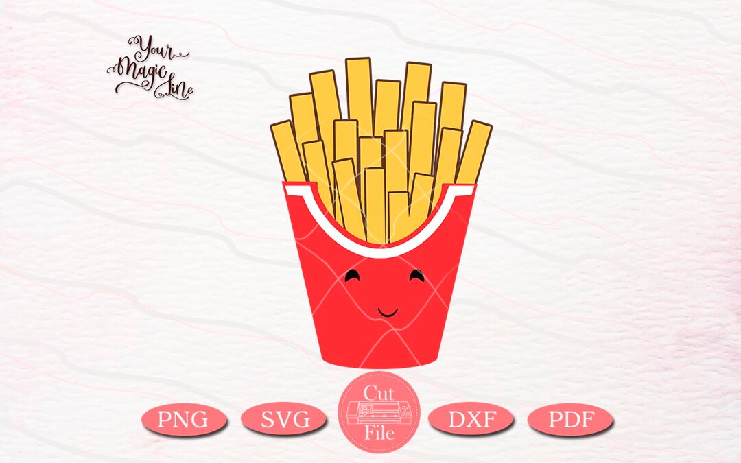 French Fries Cut and Print File SVG DXF PNG Pdf Etsy