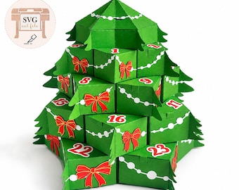 Paper Christmas tree  Advent Calendar SVG file for cutting