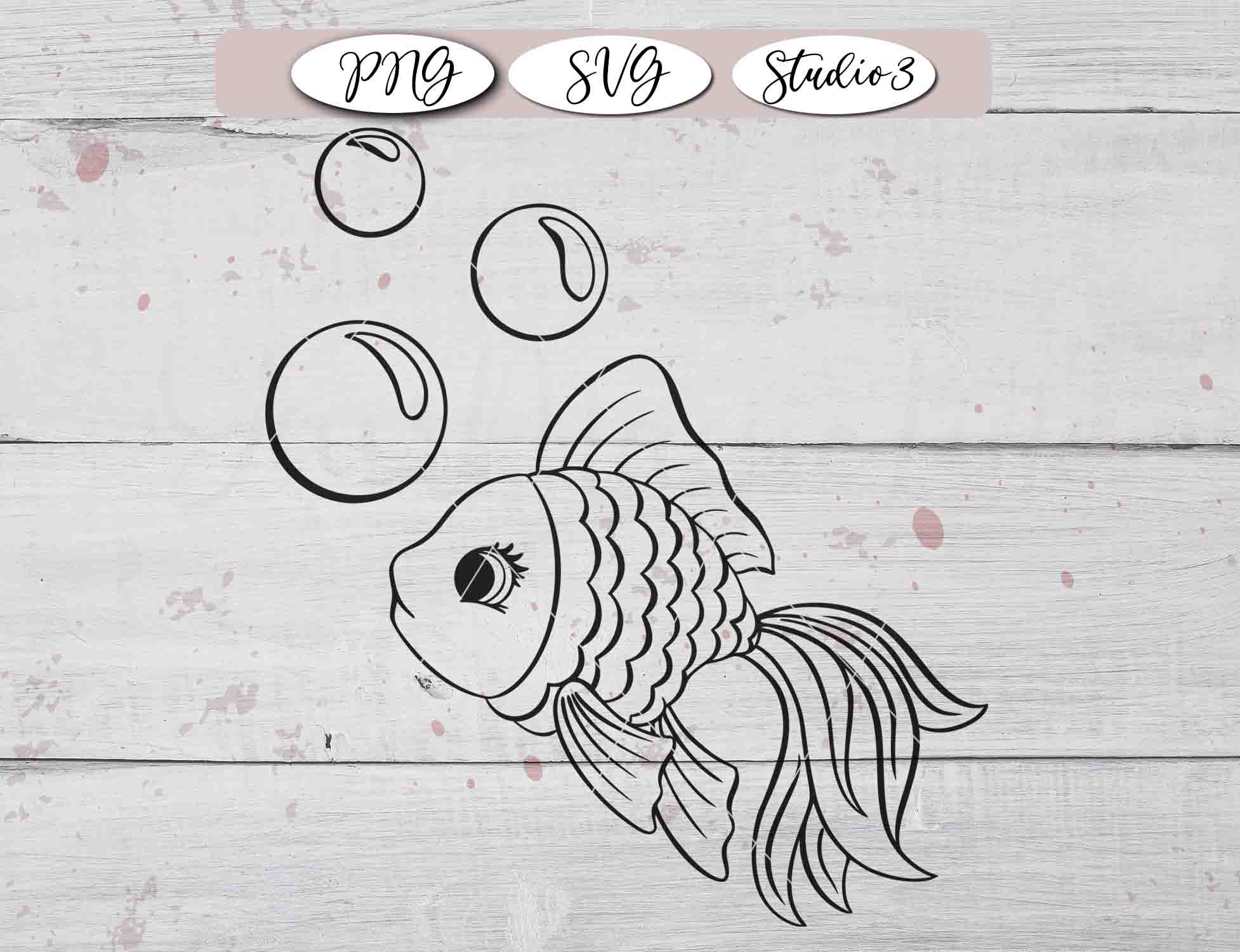 Umriss Fisch SVG Kleiner Fisch PNG Cut Datei für Silhouette | Etsy