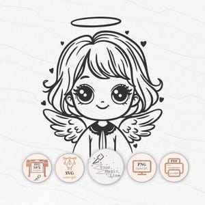 Aufkleber kleiner Engel Schnittdatei SVG, DXF, PNG