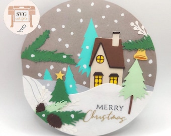 Christmas Winter Card. SVG file for cutting