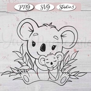Download Clip Art Art Collectibles Mama And Baby Koala Outline Svg Koalas Cutting File Love Mum Daughter Son Hug Mother S Day Nursery Babyshower Cuttables Silhouette Cricut