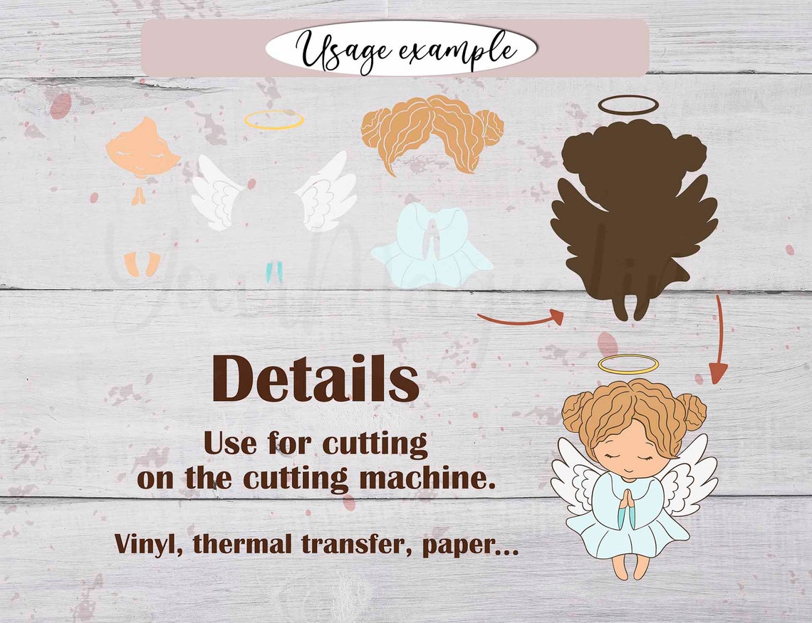 Christmas Angel SVG Cute angel Silhouette Cameo and Cricut Etsy