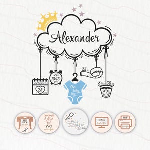 Birth Stats Baby boy SVG, Birth Announcement PNG, Template svg, Silhouette & Cricut Cut Files, Newborn statistic fact, Baby Stats svg