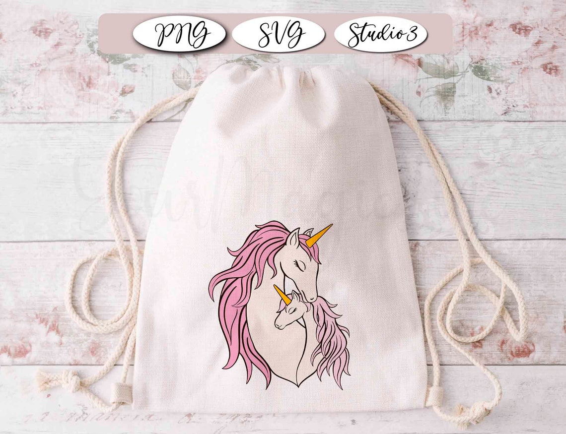 Download Sticker unicorn mom and baby family unicorn SVG PNG Cut | Etsy