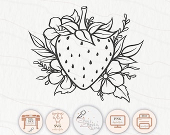Strawberry berry SVG, PNG, PDF, Studio, File for cutting Cameo and Cricut machine