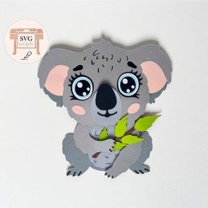 Archivo de corte SVG de koala bebé de papel