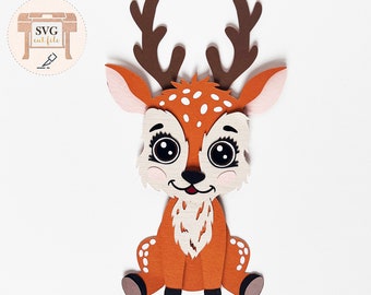 Paper baby deer SVG cut file