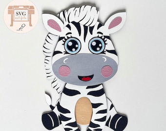 Paper baby zebra SVG cut file