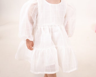 Bee Free Kids Dress, Girls Dress, Toddler Dress, Birthday Dress, White Girls Dress, Flower Girl Dress, Special Occasion Dress