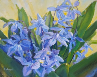 Snowdrops Painting Floral Original Art Flowers Artwork Snowdrops Painting On Canvas Art Still Life Spring Bouquet Painting Original Oil Art