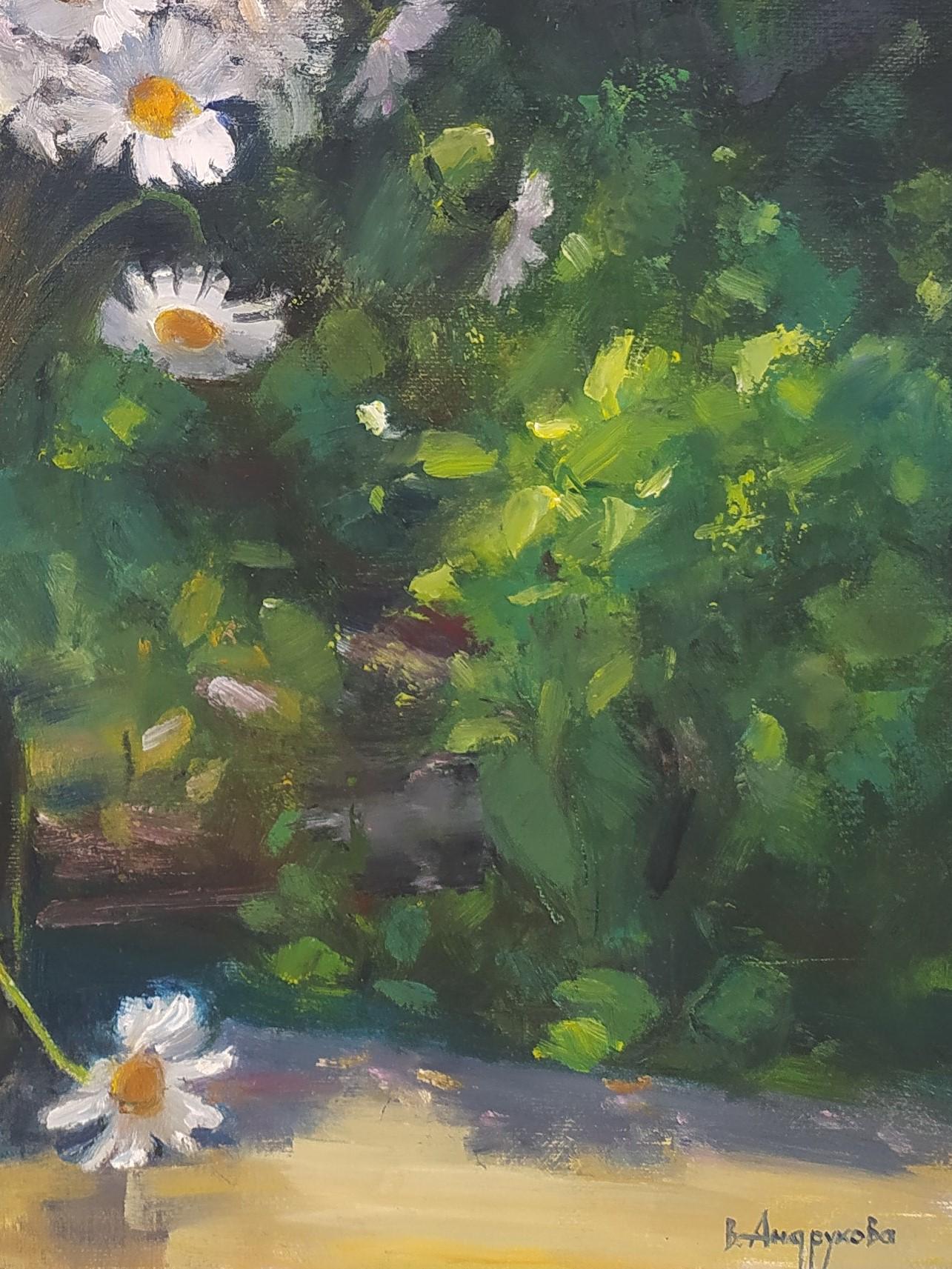 Oil Painting On Canvas Daisies Still Life Wildflowers Still Life