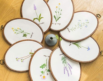 Hand Embroidery For Beginner/Oval floral pattern embroidery kit,including craft materials/A full set of DIY kits,DIY Home Decor Embroidery