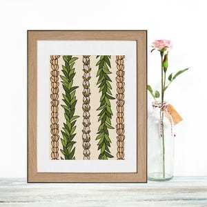 Tropical Hawaiian Flower Lei, Puakenikeni Print, Pakalana Lei Print, Tropical Plant, Tropical Flower, Hawaiian Lei Hawaii Wall Art Print