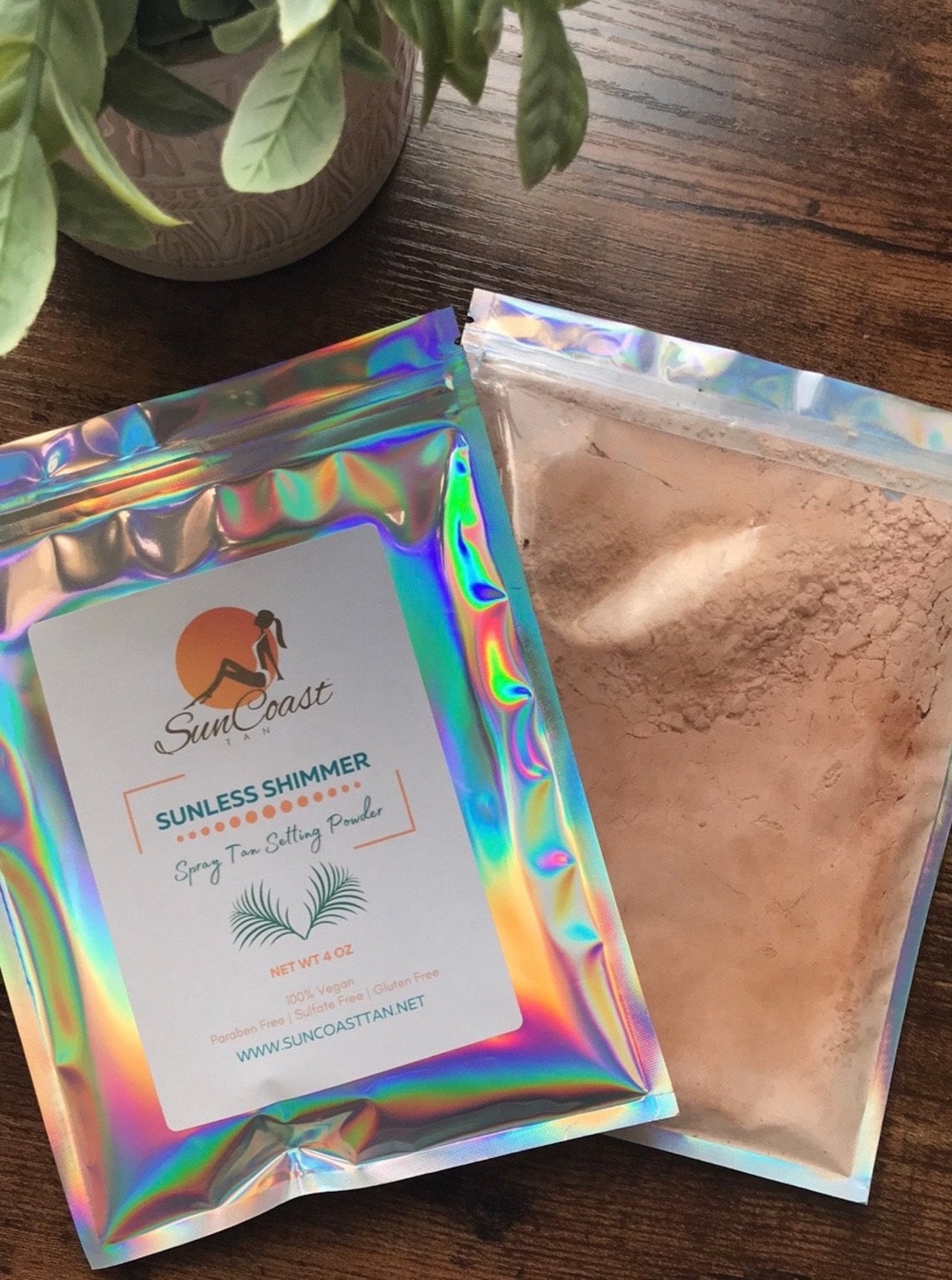 Tanning Powder, Spray Tan Setting Powder, Bronze + Gold Shimmer Powder ...