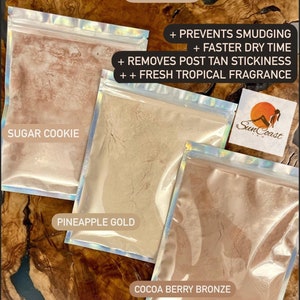 Tanning Powder, Spray Tan Setting Powder, Bronze + Gold Shimmer Powder ...
