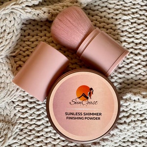 Tanning Powder with Brush Set | 4oz |  Spray Tan Setting Powder | Sunless Finishing Powder | 100% Vegan, Talc Free