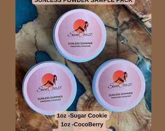 Spray Tan Powder, Sunless Setting Powder, Finishing Powder, bronze shimmer tanning powder, talc-free, vegan