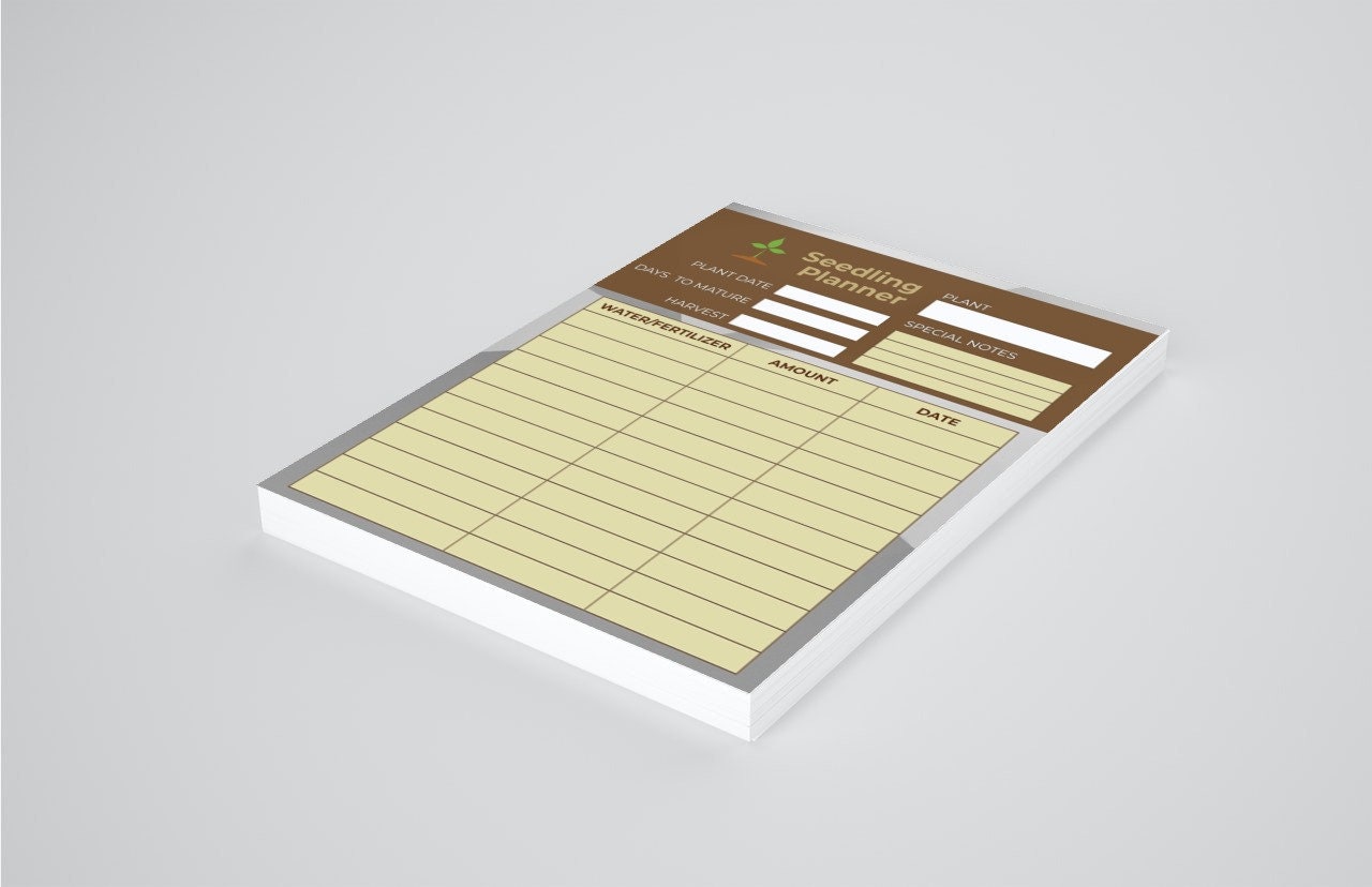 Garden Calendar Blank Seedling Planner Printable Garden - Etsy