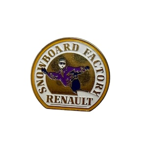 Snowboard Pin Vintage Renault  Enamel Pin Badge, Retro Ski Pin, Vintage Snow Sports Pin, Funny Ski Badge, Renault Car Pin