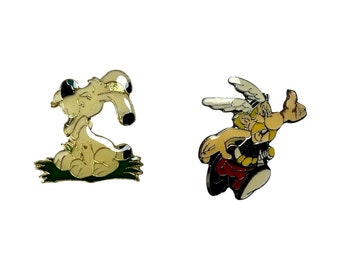 Vintage Asterix enamel pins Astérix, Obélix,Dogmatix, Idéfix Lapel Pin Badges