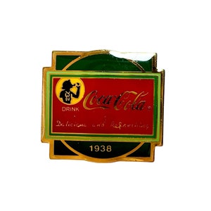Vintage COCA COLA 1938 Lapel Pin, Pinback Badge, Gift for Coke Collector, Rare Coca Cola Memorabilia