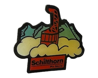 Vintage Schilthorn Piz Gloria Cable Car Lapel Pin: Swiss Alps Souvenir