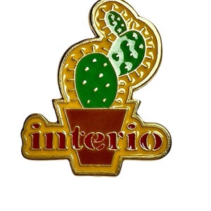 Vintage 90s Interio Lapel Pin - Retro Collectible Enamel Badge - Unique Gift for Interior Designer Accessory - Vintage Fashion Jewelry Gift