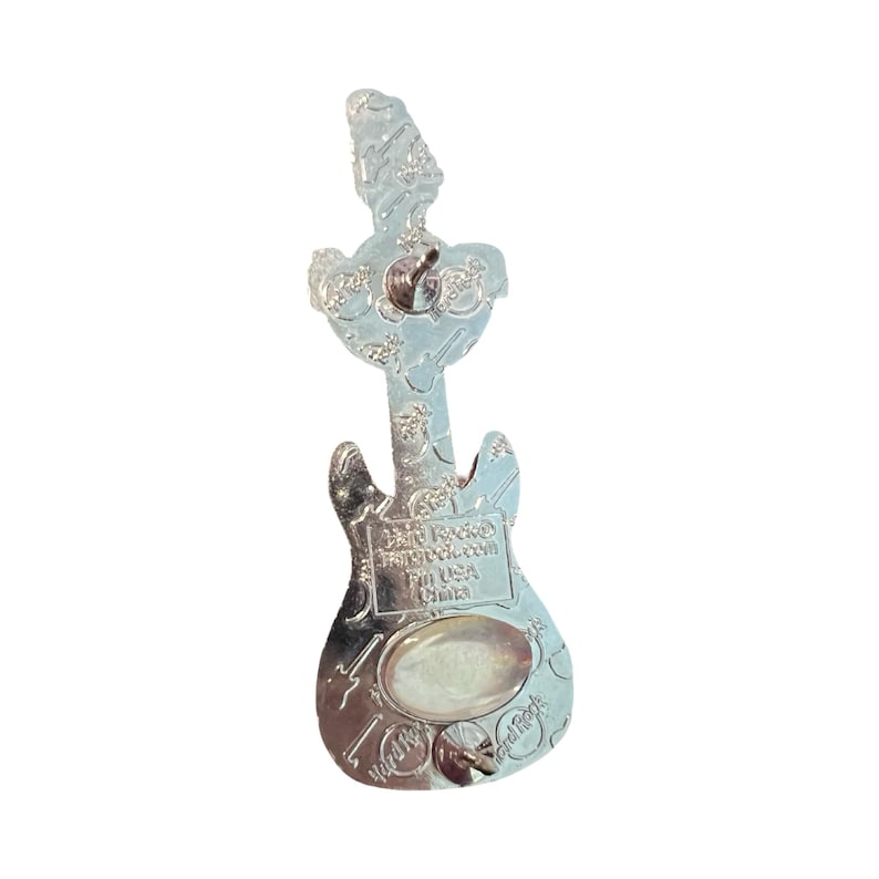 Hard Rock Cafe Mallorca Guitar Pin, Chrome Silver Tone Electric Guitar ...