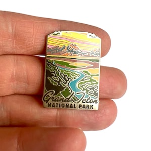 Vintage GRAND TETON National Park Anstecknadel, Alta, Wyoming Abzeichen für Hutabzeichen, USA National Park Souvenir, Geschenk für Wanderer