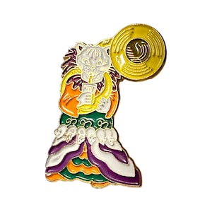 Spilla smaltata vintage Fasnacht: Giullare del Festival svizzero di Shrovetide