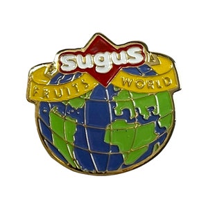 SUGUS Fruits World Emaille Pin, Vintage Süßigkeiten Abzeichen, Button