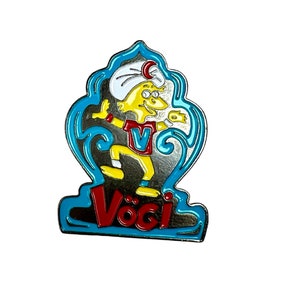 Vögi Revers Pin Abzeichen, Vintage Schweiz Cartoon Pin, Schweizer Geschenk für Kind