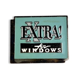 Microsoft Enamel Pin, Vintage EXTRA for WINDOWS Pin Vintage Computer Aesthetic Gift for Computer Programmer Techie 80s 90s Retro Technology