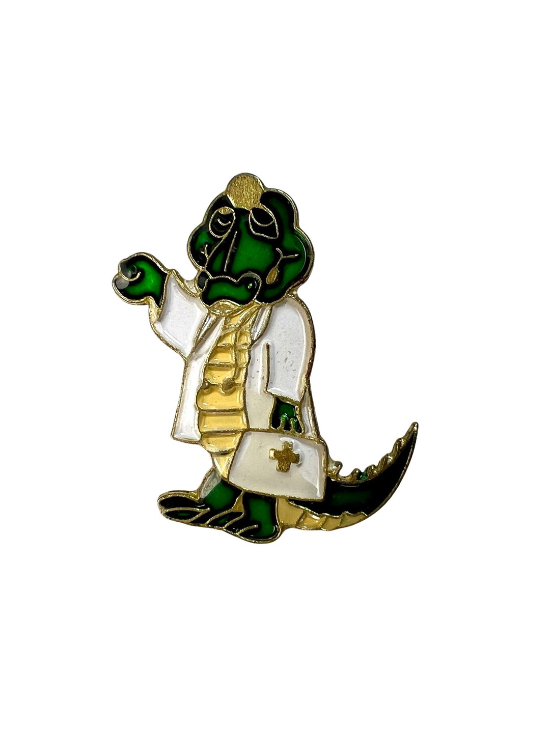 Vintage Crocodile Pin Doctor Croc Gift for Crocodile Lover Funny Croc
