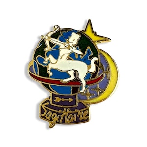 Vintage STERRENTEKEN BOOGSCHUTTER, tarothoroscoopkaarten, dierenriemspeld, astronomiebadge, hemelse verjaardagsspeld, minimalistisch cadeau-idee