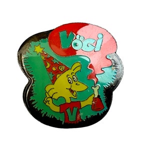 Vögi Revers Pin Abzeichen, Vintage Schweiz Cartoon Pin, Schweizer Geschenk für Kind