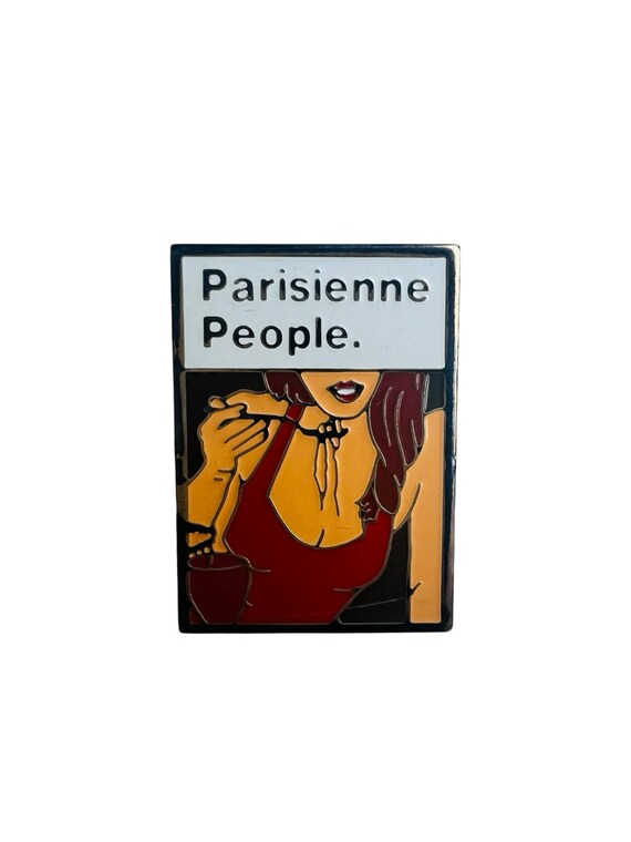 parisienne cigarette price Vintage Parisienne People Enamel Pin: Lady With Cigarette