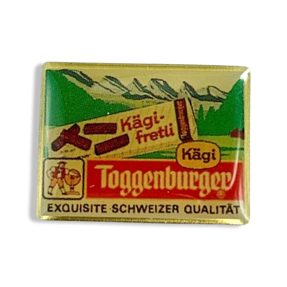 Vintage Toggenburger Swiss Chocolate Wafer Lapel Pin