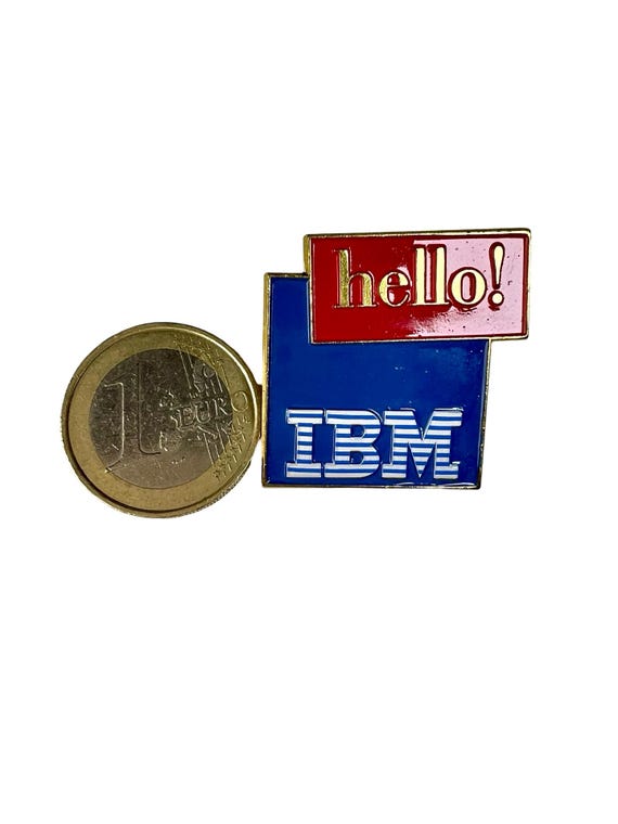 Vintage IBM Hello Pin: 80s Retro Techie Gift - image 3
