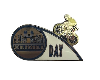 Vintage Schlossgold Beer Pin: Feldschlösschen Swiss Enamel Pin